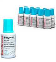 Корректирующая жидкость 20 мл, ErichKrause EasyMask Aqua, водная основа, кисть 0283096601079