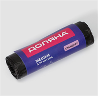Мешки для мусора Доляна «Стандарт», 30 л, 5 мкм, 45×54 см, ПНД, 20 шт., цвет чёрный 0283096601095
