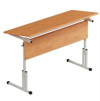 Стол ученический двухместный регулируемый на прямоугольной трубе ЛДСП 0283096601410