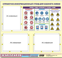 Стенд информационный ЭДУСТЕНД "Правила техники безопасности в кабинете химии" (75х70, 3 кармана) 0283094892