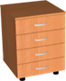 Тумба с 4-мя ящиками (на ножках/на колесах) 025790 - фото 1406686