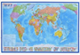 Настенная политическая карта Мира 1,43*1,02 м, матовая ламинация 0283095124