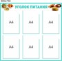 Стенд Уголок питания 800 х 750  пластик 3мм, с карманами А4-6 шт. УП1