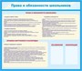 Стенд Права и обязанности школьников размер 1380 х 1200 пластик 3 мм с карманами А4 2шт 05159