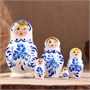 Матрёшка «Гжель», белое платье, 5 кукольная, 10 см 0282996