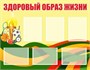 СТЕНД «ЗДОРОВЫЙ ОБРАЗ ЖИЗНИ». КАРМАНЫ ПЛОСКИЕ А4 - 6ШТ. ПЛАСТИК 3ММ 1150 Х 900ММ 0282000