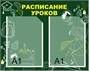 Стенд Расписание уроков зеленый фон размер 1500 х 1200 пластик 3 мм с карманами А1-2шт 05173
