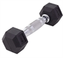 Гантель гексагональная 1 кг, обрезиненная, черный 027716