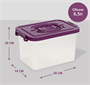 Контейнер для хранения с крышкой, объем 6,5 л, цвет фиолетовый QjwoVVYxgf6kRiJD8em0l3