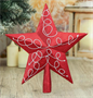 Звезда на ёлку (верхушка) завитки, 22х23 см, бело-красный 02830962744 - фото 1429874