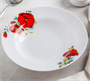 Тарелка фарфоровая глубокая «Маки красные», 230 мл, d=20 см, белая 027336
