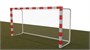 Ворота гандбол - минифутбол 3x2x1 алюминиевый профиль 80х80 свободностоящие (КРАСНЫЙ) ОС-10519