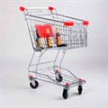 Тележка покупат. STA060-BX Standard с детс.сиден.красная (725х450х950,60л,колеса 100 и 125мм.полиур) STA060PRD-BX-al - фото 293573